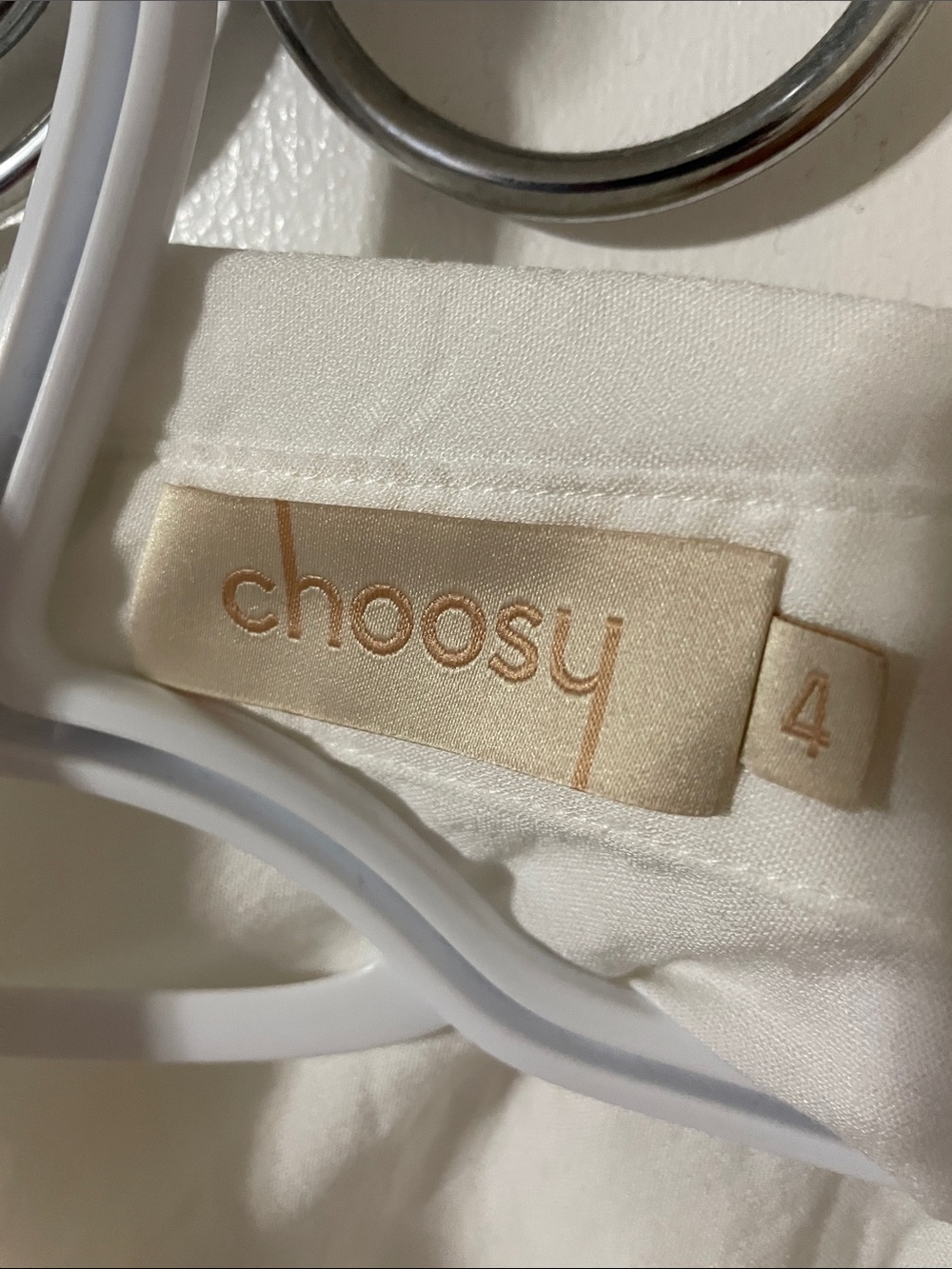 Choosy Cream Colour Long Sleeve Ruched Waistline Dress Size 4 - Picture 6 of 11